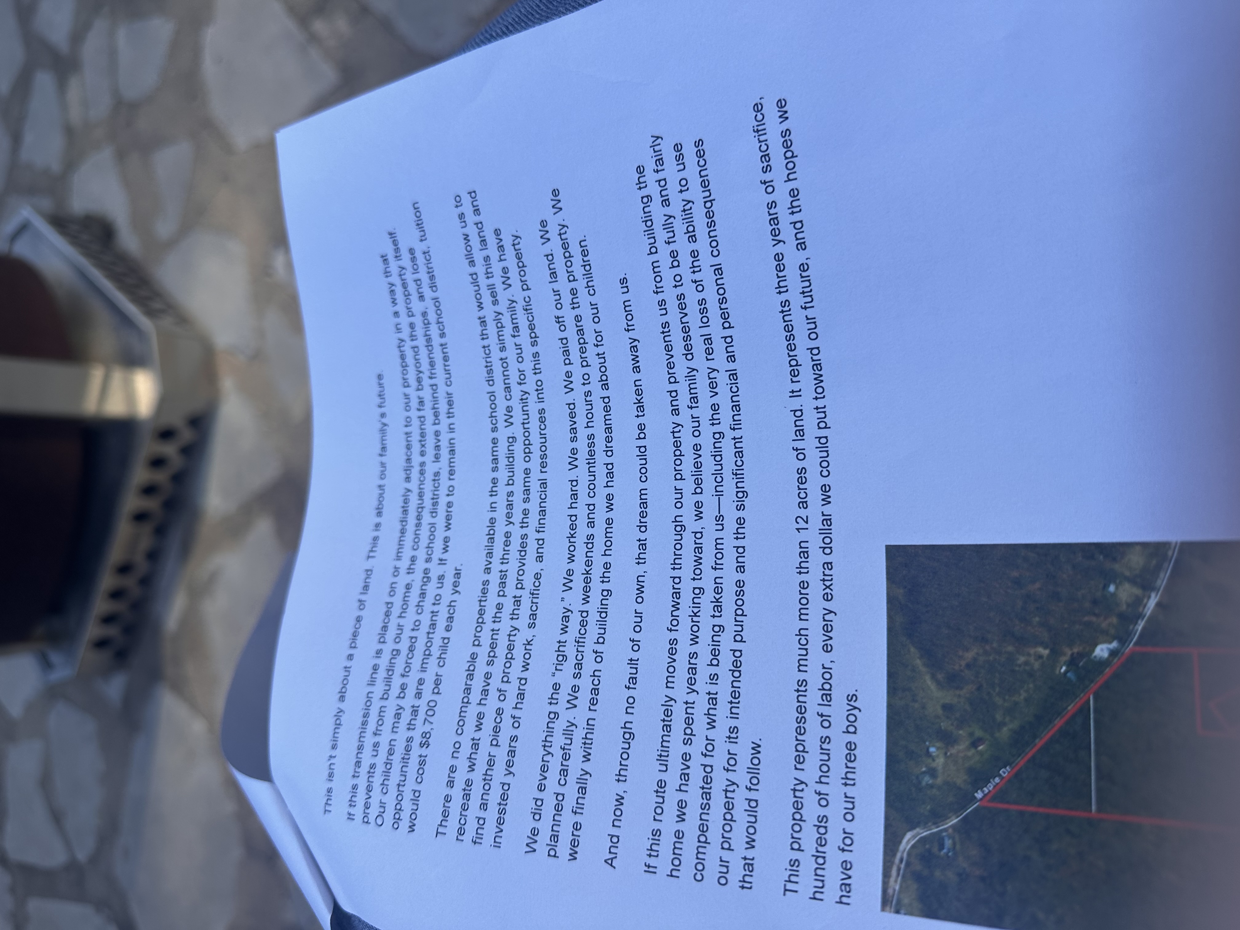 Page 2 of the Triplett property impact letter